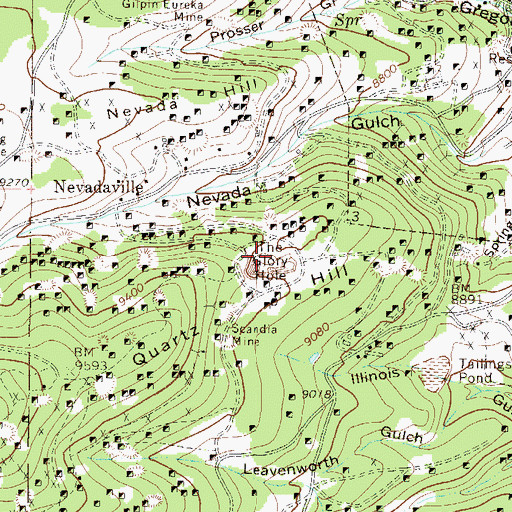 Topographic Map of Chain of Mines, CO
