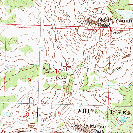 Topographic Map of Cache Creek Trail, CO