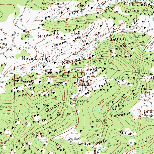 Topographic Map of Climax Mine, CO