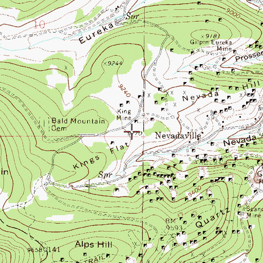 Topographic Map of Mollie Lode Mine, CO