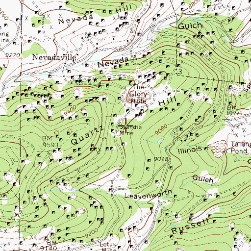 Topographic Map of Egyptian Mine, CO
