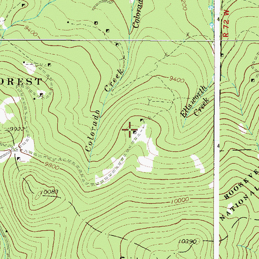 Topographic Map of Ellis Lode Mine, CO