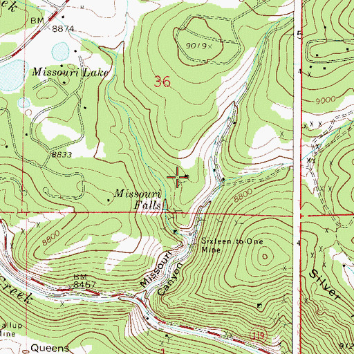 Topographic Map of English America Lode Mine, CO