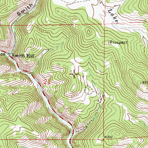 Topographic Map of Adelbert Lode Mine, CO