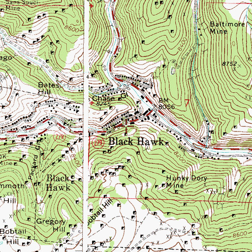 Topographic Map of After Supper Mine, CO