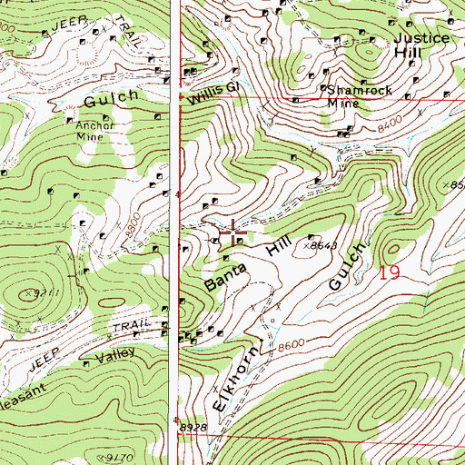 Topographic Map of American Girl Mine, CO