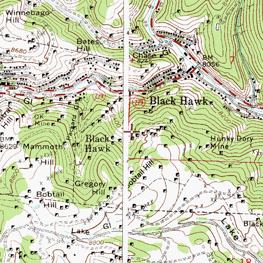 Topographic Map of Bobtail Mine, CO