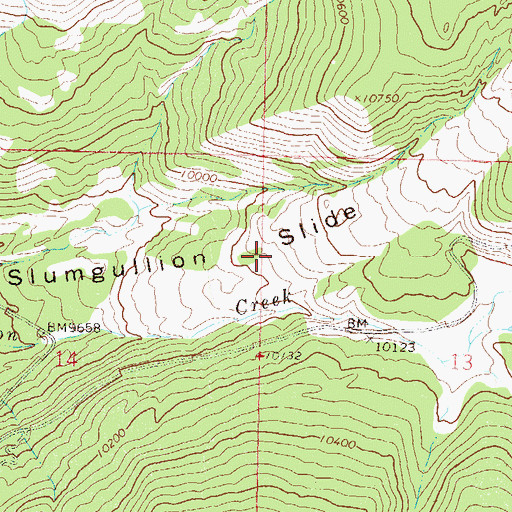 Topographic Map of Slumgullion Slide, CO