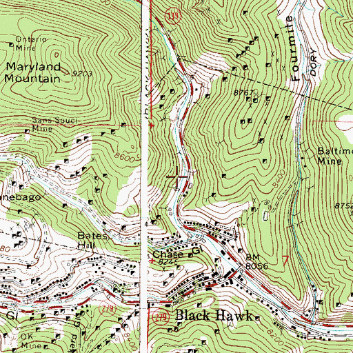 Topographic Map of Hope Mine, CO