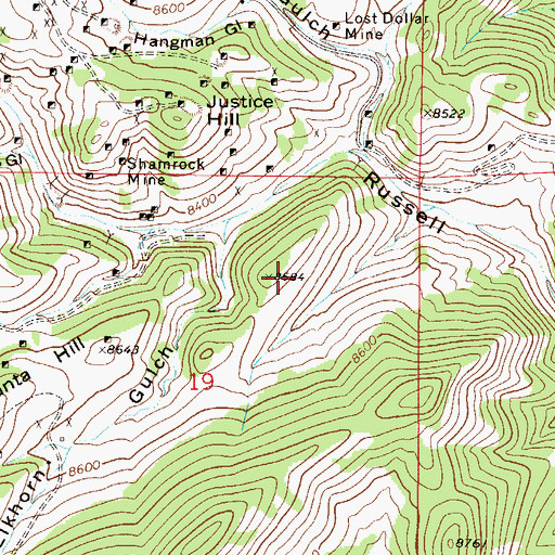 Topographic Map of Klence Fall Mine, CO