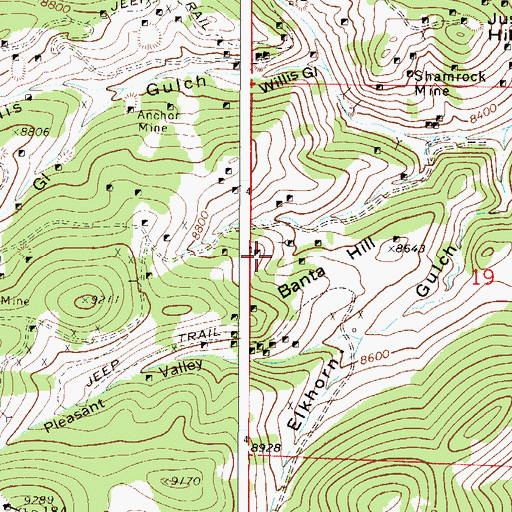 Topographic Map of Little Annie Mine, CO