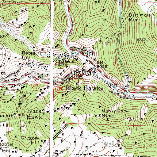 Topographic Map of Silent Friend Mine, CO