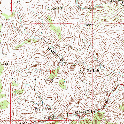 Topographic Map of Fork Prospect Mine, CO