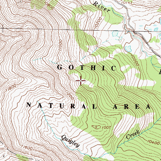 Topographic Map of Gothic Natural Area, CO