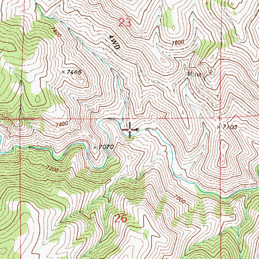 Topographic Map of Mena Mine, CO