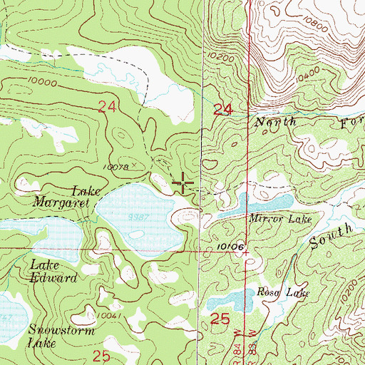 Topographic Map of Luna Lake Trail, CO