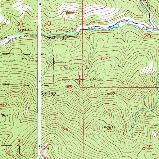 Topographic Map of Johnson Mine, CO