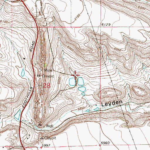 Topographic Map of Leyden Lignite Number Three Mine, CO