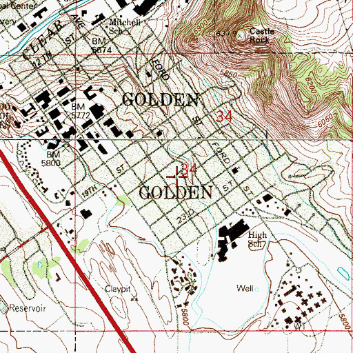 Topographic Map of Leyden Pit, CO