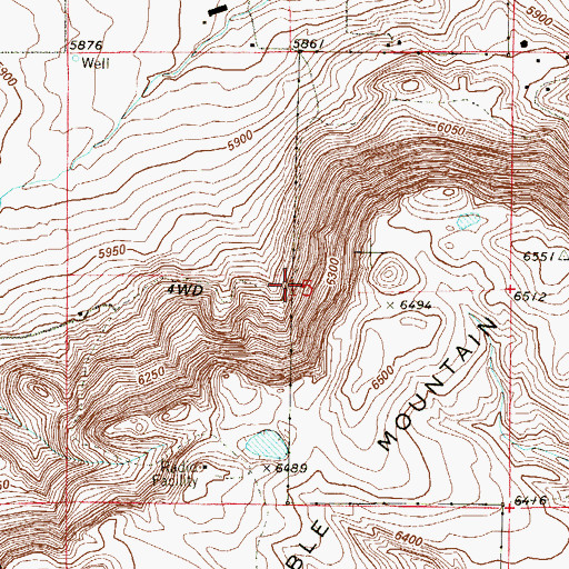 Topographic Map of North Table Mountain Mine, CO