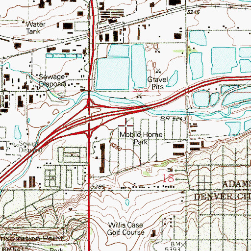 Topographic Map of Asphalt Paving Company Pit, CO