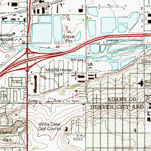Topographic Map of Asphalt Paving Company Pit, CO