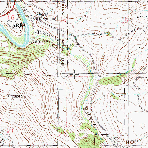 Topographic Map of Hot Sulphur State Wildlife Area, CO