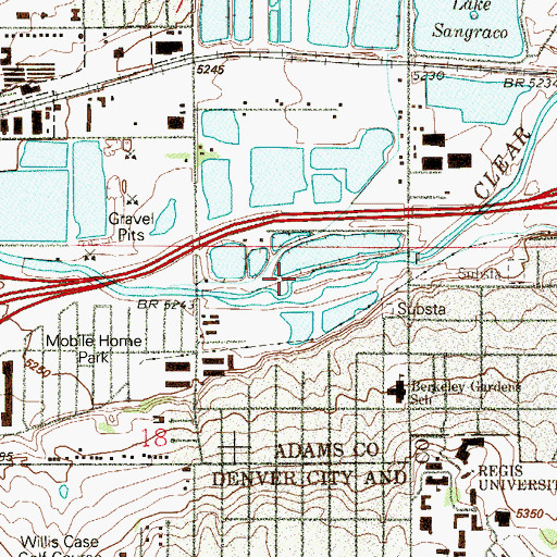 Topographic Map of Cooley Gravel Company Pit, CO