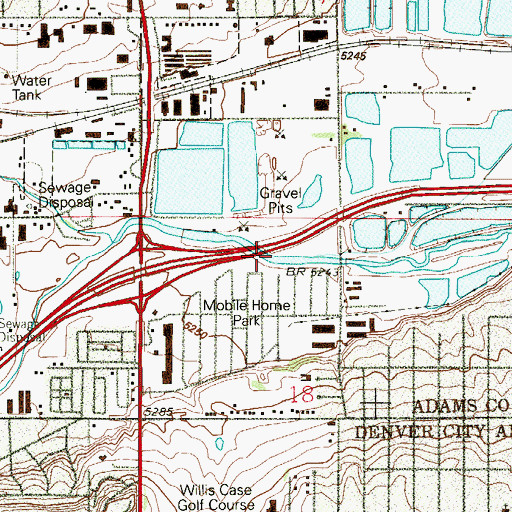 Topographic Map of Cooley Sand and Gravel Company Pit, CO