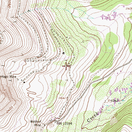 Topographic Map of Argentine Mine, CO