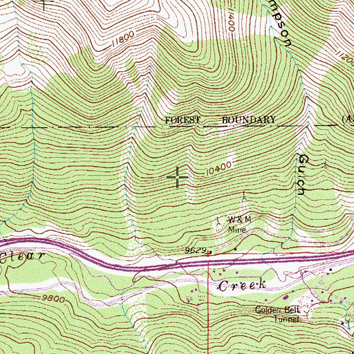 Topographic Map of Booster Mine, CO