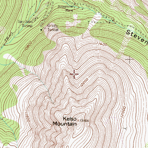 Topographic Map of Joseph Mine, CO