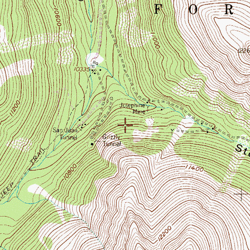 Topographic Map of Laura Mine, CO