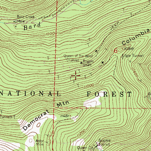 Topographic Map of Annie May Mine, CO