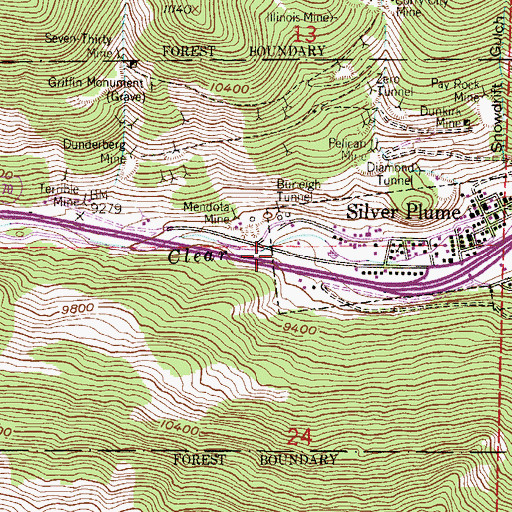 Topographic Map of Artemus Ward Mine, CO