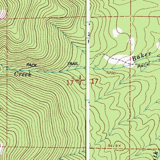 Topographic Map of Cuchara Valley Ski Area, CO