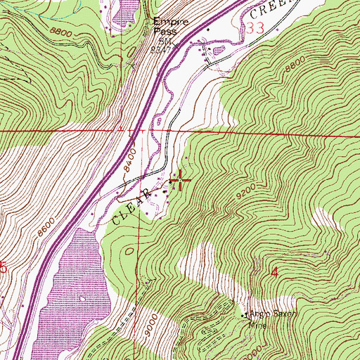 Topographic Map of Big Blue Mine, CO
