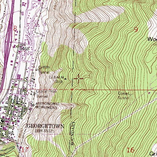 Topographic Map of Broad Gauge Mine, CO