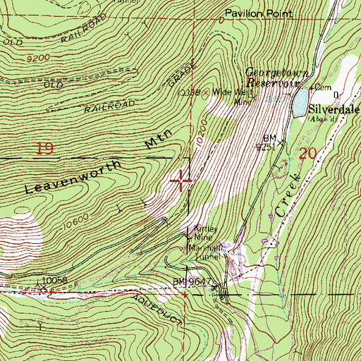 Topographic Map of Broadway Mine, CO