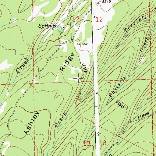 Topographic Map of Roubideau Trail, CO