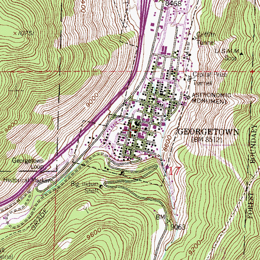 Topographic Map of Burrel Shaft Mine, CO