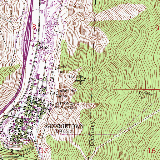 Topographic Map of Cass County Mine, CO