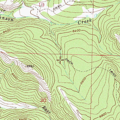 Topographic Map of Oliver Creek Trail, CO