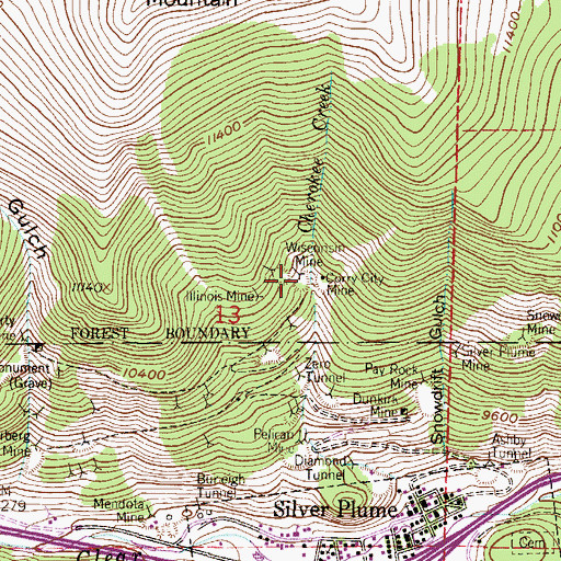 Topographic Map of Desh Mine, CO