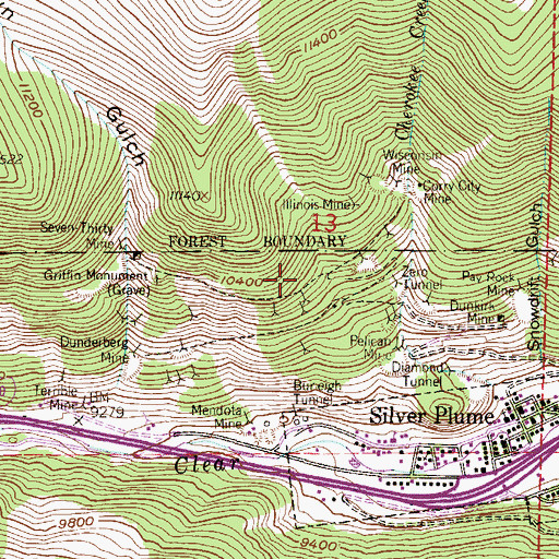 Topographic Map of Gunn Mine, CO