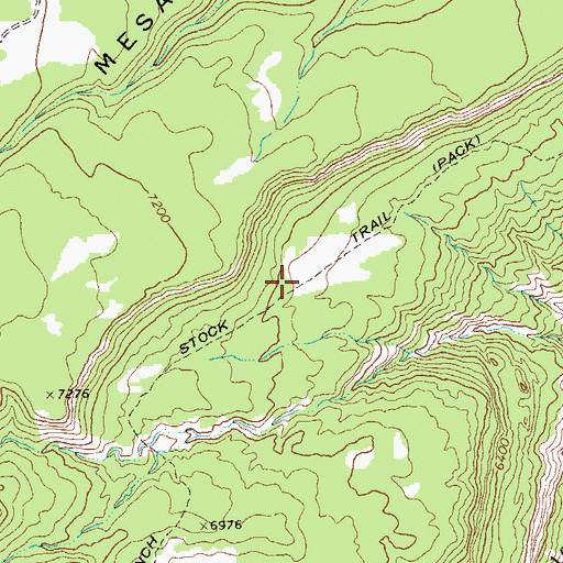 Topographic Map of Bar X Bench Stock Trail, CO