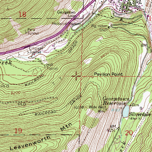 Topographic Map of Lake Superior Shaft Mine, CO