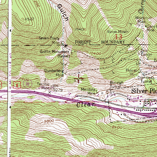 Topographic Map of Niquiet Mine, CO