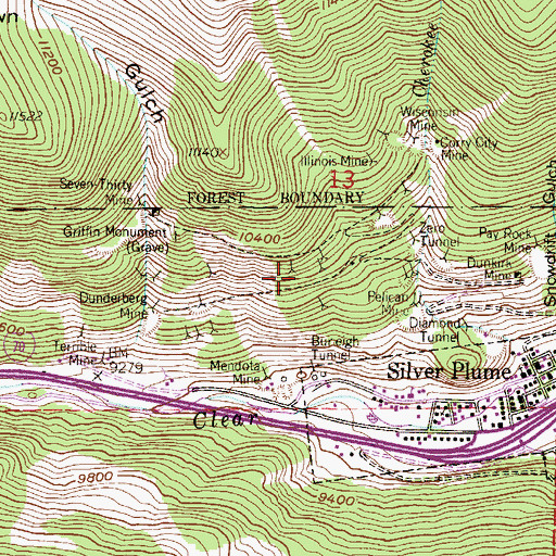Topographic Map of Norman Shaft Mine, CO