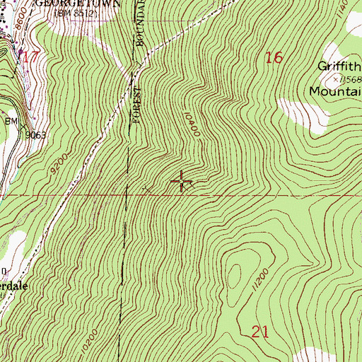 Topographic Map of Rosetta Mine, CO